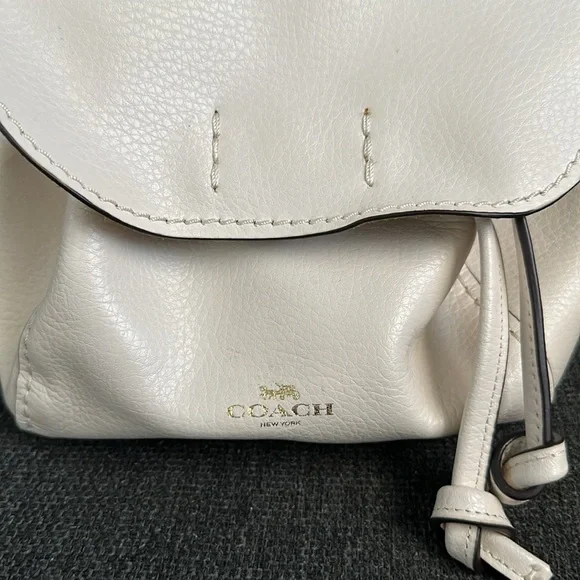 Coach White Leather drawstring Micro Mini Backpack - Picture 2 of 4